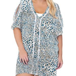 Raisins Curve Plus Size Kenya Tranquilo Caftan Cover-Up Size 2X